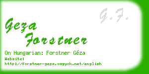 geza forstner business card